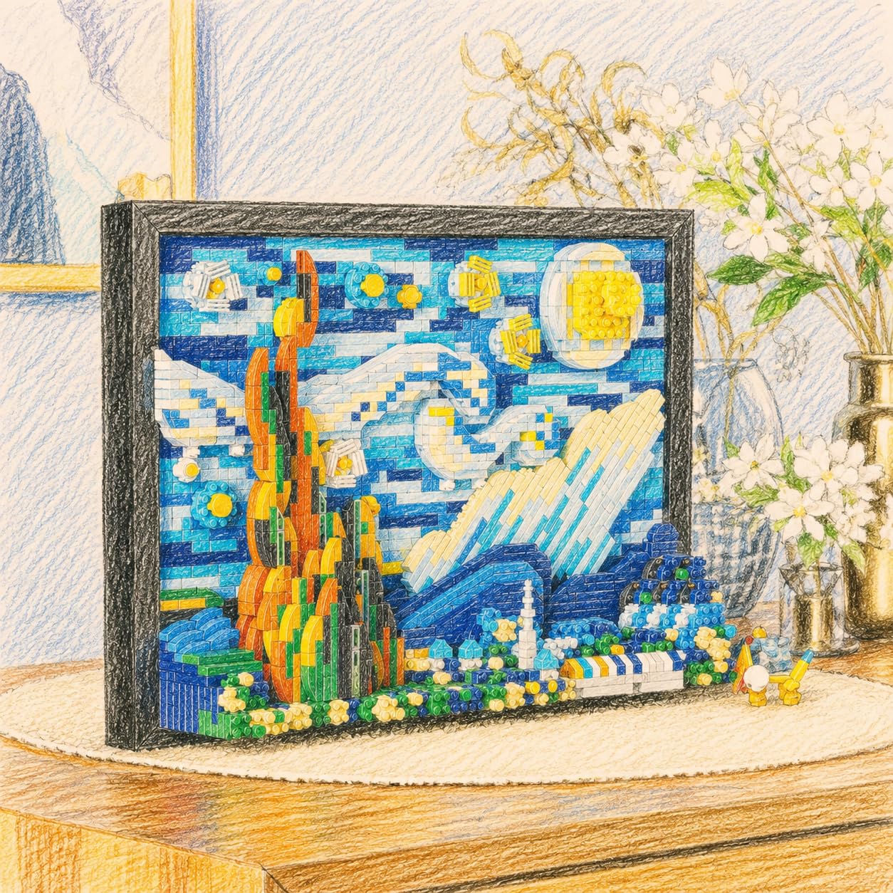 Amazon.co.jp: zmart 1731ピース クリエイティブ 3D 油絵 ビルディング